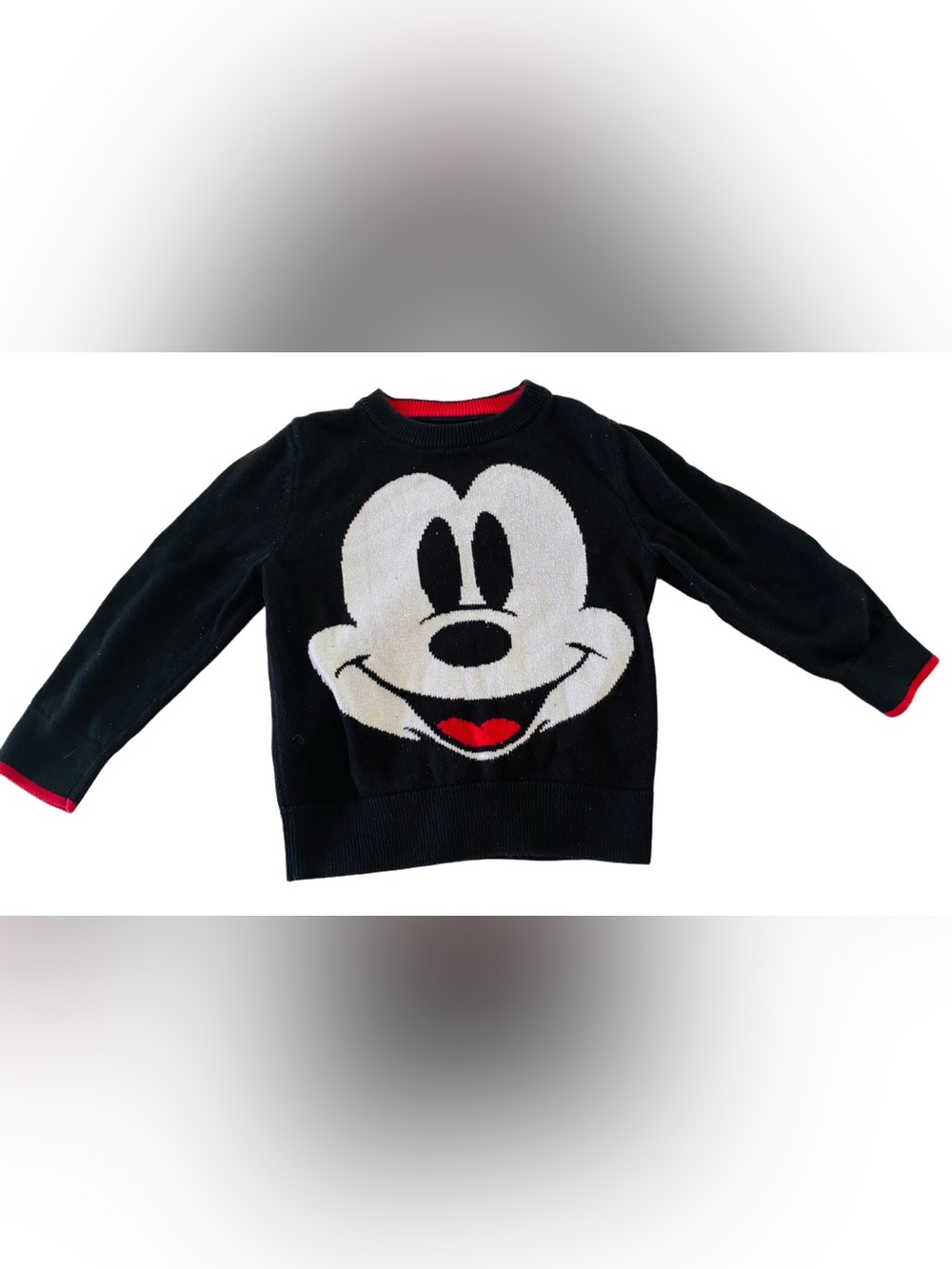 Gap Kids Black Mickey mouse Sweater with Red Trim 3T